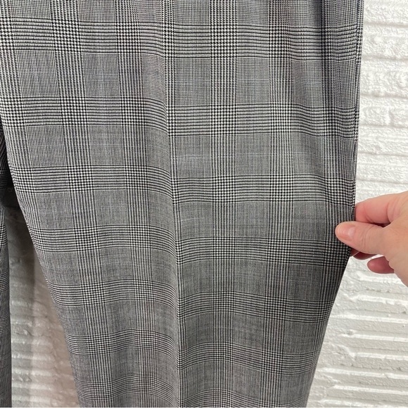 Hart Schaffner Marx Pleated Cuffed Suit Pants Gray Glen Plaid Waist 36 - Picture 5 of 11
